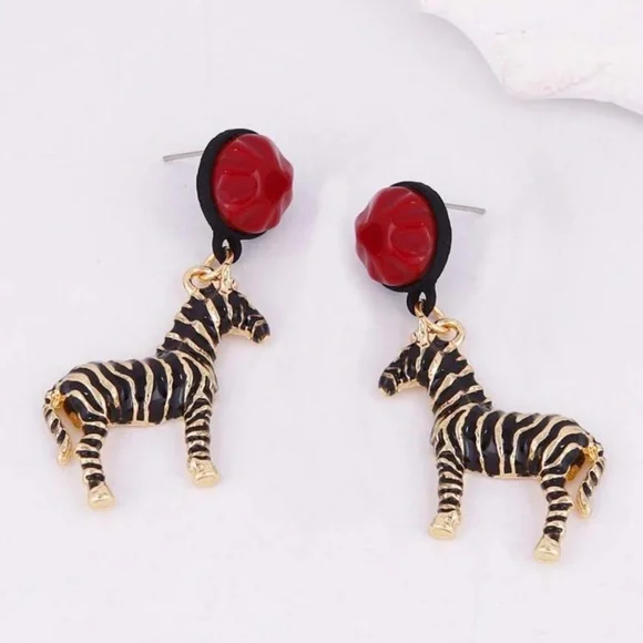 Boho Zebra Earrings - Picture 2 of 2